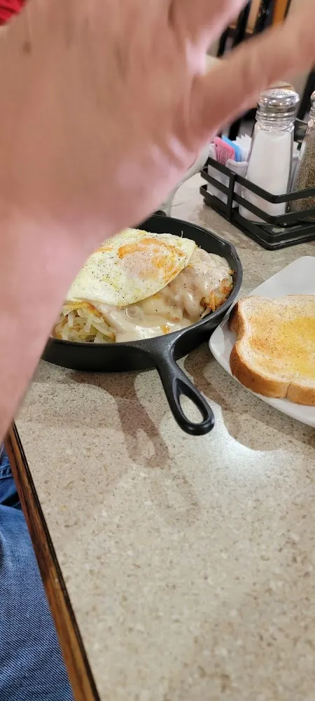 Biscuit Gravy over with Egg Potatoes